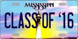 Class Of &#39;16 Mississippi Novelty Metal License Plate - £17.26 GBP