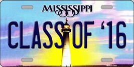 Class Of &#39;16 Mississippi Novelty Metal License Plate - £17.20 GBP