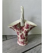 Formalities by Baum Bros Basket Vase Red Romance Chintz Shabby Chic - $27.34 CAD