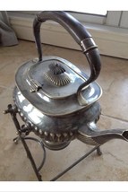 teapot RR Sheffield silver plate teapot stand sterno gel holder - $399.99