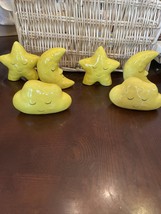 6 Piece Yellow Stars, Moon And Clouds Decor For Baby Room - £46.61 GBP