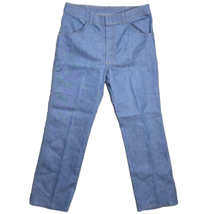 Vintage Wrangler Jeans Mens 34 x 30 Light Blue Denim Straight Leg Zip 85... - $23.50