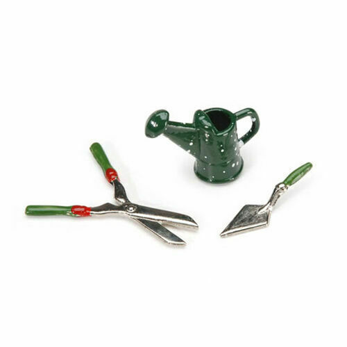 MINIATURE CRAFT DOLLHOUSE Garden Equipment:Sheers - Watering Can -Spade - $2.48