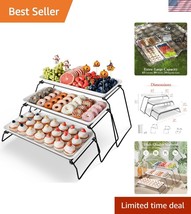Elegant Extra Large 3-Tier Melamine Serving Tray Set for Parties - 17&quot; P... - $74.99