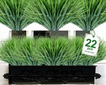 22 Bundles Artificial Plants Fake Outdoor Indoor Grass No Fade Faux Plastic - $32.92