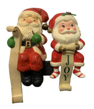 Vintage Santa Claus Noel Christmas Stocking Holders Lot Of 2 - £14.68 GBP