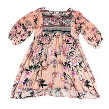 Umgee Dress Womens Medium Boho Peasant Sleeve Floral Rayon Preppy Summer - $22.99