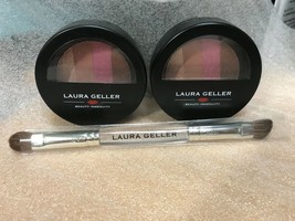 2 Laura Geller Baked Eye Dreams Pink Sunset .18oz Eye Shadow Quad w/ free Brush! - $23.99