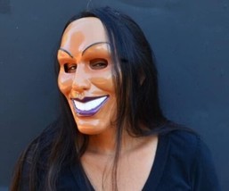 Creepy Scary Halloween Original Anarchy Smiling Grin Face Purge Mask God (FEMALE - £11.98 GBP