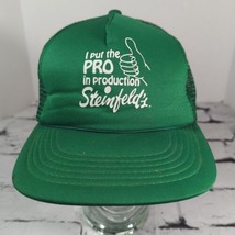 Steinfeld&#39;s Vintage Snapback Trucker Hat Advertising Green Quote  - $29.69