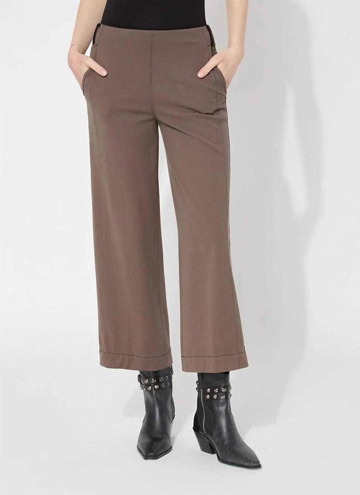 Lysse franca seamed wide leg crop pants DRIFTWOOD - $76.00