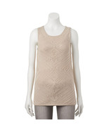 Rewind Tank Top Peek-a-Boo Crochet High Low Sleeveles Beige Juniors Size... - $7.91