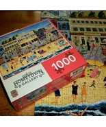 Jigsaw Puzzle 1000 Pieces Folk Art Beach Fun Boardwalk Amusement Rides C... - £11.67 GBP