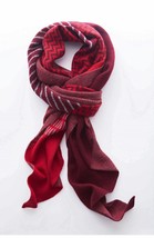 J Jill NEW Scarf Shawl Burgundy Red 74&quot; Long Chevron Stripe Pattern Soft Cozy - £38.33 GBP