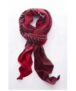 J Jill NEW Scarf Shawl Burgundy Red 74&quot; Long Chevron Stripe Pattern Soft... - $49.00