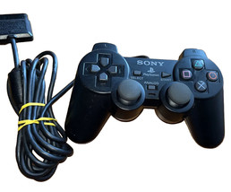 PS2 Controller PlayStation 2 DualShock Clear Black SCPH-10010 -Tested - £18.19 GBP