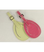Leather Luggage Tag ~ Metal Buckle &amp; Snap, Breast Cancer Awareness Pink ... - £5.38 GBP+