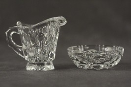 Vintage Glass Individual Serving Size 2PC Lot Crystal CREAMER &amp; SUGAR Set - £19.73 GBP