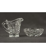 Vintage Glass Individual Serving Size 2PC Lot Crystal CREAMER &amp; SUGAR Set - £19.82 GBP