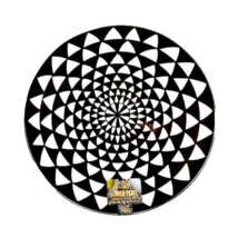 Medallion Dinner Plate Black White Stoneware 10.5 -in Kaleidoscope Desig... - $278.03 MXN