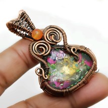 Mojave Turquoise Wire Wrapped Handcrafted Copper Jewelry Pendant 2.10&quot; SA 1285 - £3.97 GBP