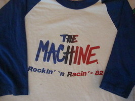Vintage THE MACHINE Rockin n Racin 1982 Raglan Sleeve racing tour RARE T... - $34.59