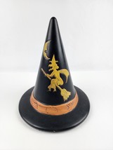 Vintage Ceramic Witch Hat Halloween Decorarion Signed Dated 1976 Black Orange - £46.71 GBP