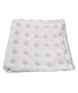 ADEN AND ANAIS SWADDLE MUSLIN COTTON BABY SECURITY BLANKET WHITE PURPLE DESIGNS - $37.05