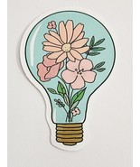 Flowers Inside Lightbulb with Green Blue Hue Background Sticker Decal Su... - £1.89 GBP