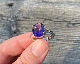 5.25 Ct Natural Alexandrite Handmade 925 Sterling Silver Gift Ring - £41.57 GBP