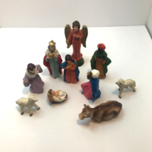 Vintage Holy Family Wise Men Angel Animals Painted Nativity Set Made in Japan - £23.21 GBP