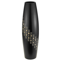 Unique Geometric Pattern Etched Spiral Rounded Wood Flower Vase - £18.82 GBP