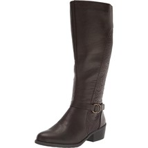 Easy Street Women Classic Riding Boots Luella Size US 8.5WW Brown Embossed - $40.59