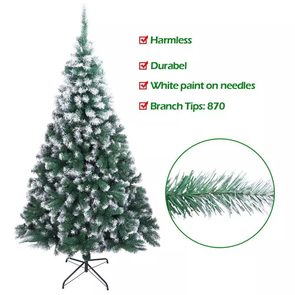 Indoor Outdoor 7Ft Artificial PVC Christmas Tree W/Stand Green Holiday S... - $64.36
