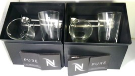 Nespresso 2 X 2 Pure Recipe Glasses &amp; 2 X 2 Spoons in Brand Box With  Sk... - £386.79 GBP