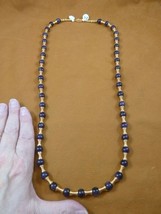 (v306-i) 31&quot; purple Amethyst gemstone + gold brass spring beads beaded Necklace - $94.42