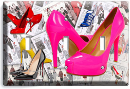 Hot Pink High Heel Sexy Shoes Triple Light Switch Wall Plate Boutique Room Decor - £13.25 GBP