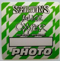 Alice Cooper Scorpions Backstage Pass Original 1996 Hard Rock Music Green Stripe - £10.55 GBP