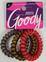 Goody Jelly Bands Ponytailers 3 Count Glitter  Assorted Medium Hair #18032 - £7.85 GBP