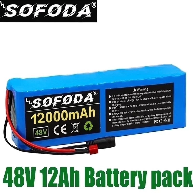 48V 12Ah 1000W 13S3P Lithium Ion Battery Pack 36000mAh for 54.6V Ebike Electric  - £294.40 GBP
