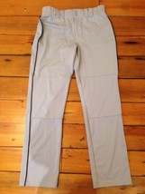 Under Armour Gray Polyester Black Stripe Loose Baseball Pants L 34" 34 x 33 - £19.54 GBP