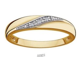 14K Gold-Plated Sterling Silver Wedding Band Gold 9 - £60.25 GBP