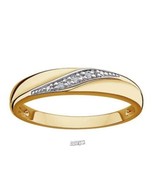 14K Gold-Plated Sterling Silver Wedding Band Gold 9 - £60.66 GBP