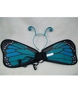 2 pc Child Blue Black Butterfly Wings with Antenna HeadBand Costume Mona... - $367.95 MXN