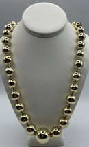 Jewelry Necklace Large Gold Tone Chunky Graduate Tiny Beads Between 30 Ins. - £16.95 GBP
