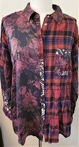 Johnny Was 100% Silk Mulberry Rose Print Mixup Shirt Sz.M  - £141.62 GBP