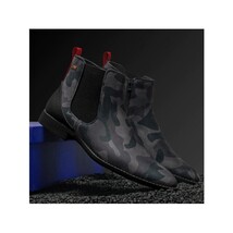 Men TAYNO Chelsea Chukka Micro Suede Soft Comfortable Boot Victorian Black Gray image 9