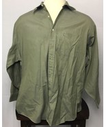 Tommy Hilfiger Men&#39;s Dress Shirt 100% Cotton Green Button Down 18/ 34-35 - $336.35 MXN
