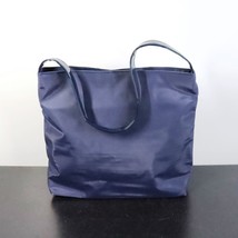Vintage 1998 Avon Navy Blue Nylon Vinyl Shoulder Tote Bag Purse - £7.96 GBP