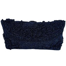 Vintage Womens Navy All Beaded Evening Bag Clutch - £47.58 GBP